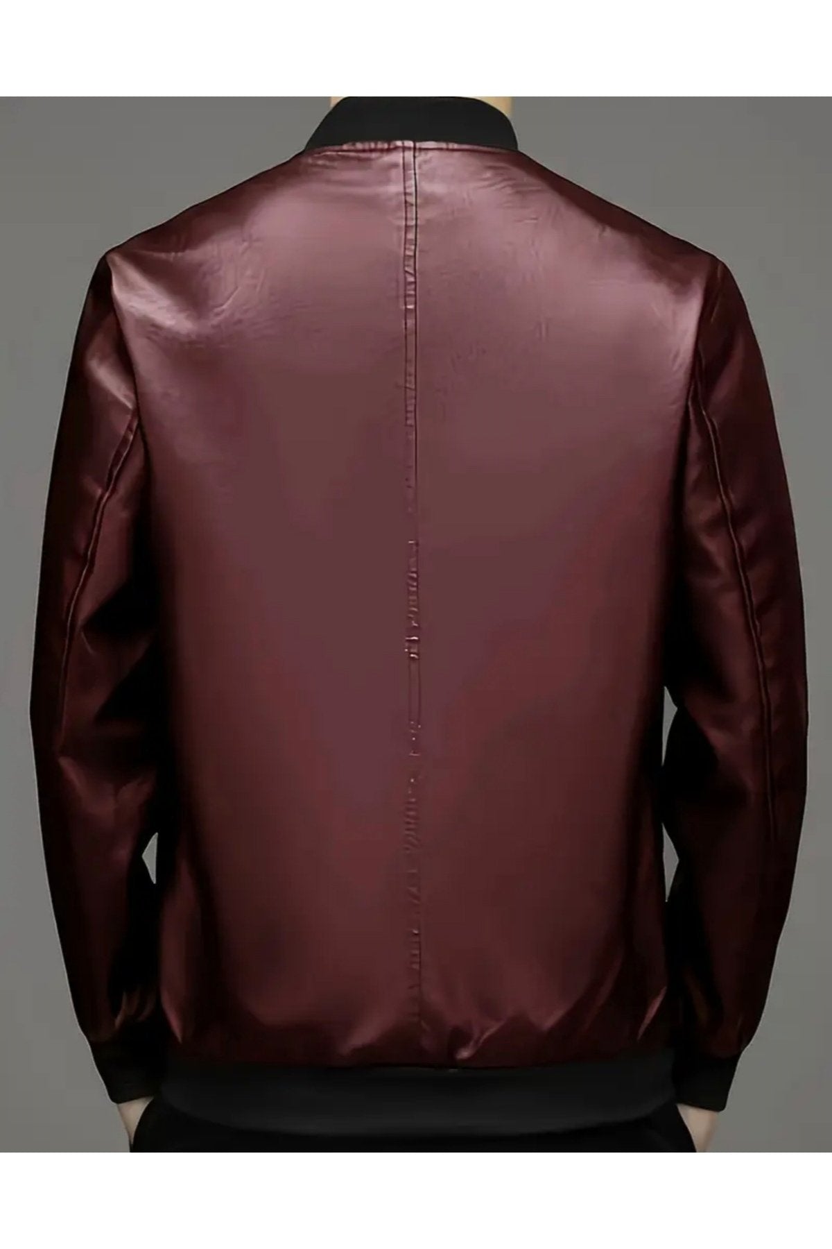 Hakiki Kuzu Derisi Trikolu Spor Ceket Bisiklet Yaka