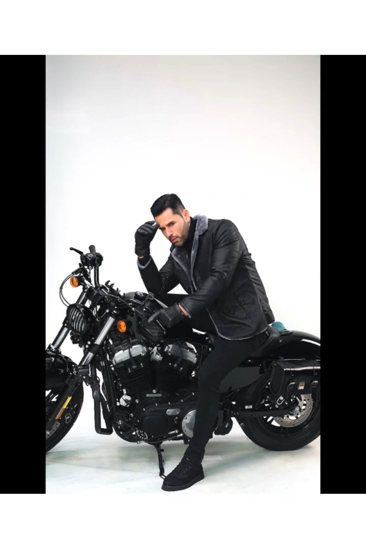 Kısa Hakiki Koyun Derisi İçi ve Yakası Kürklü ve Mont Kaban