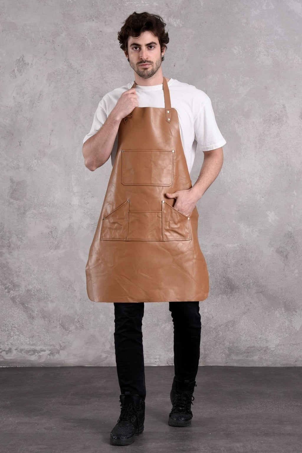 Dana Derisi Önlük Taba Renk Erkek