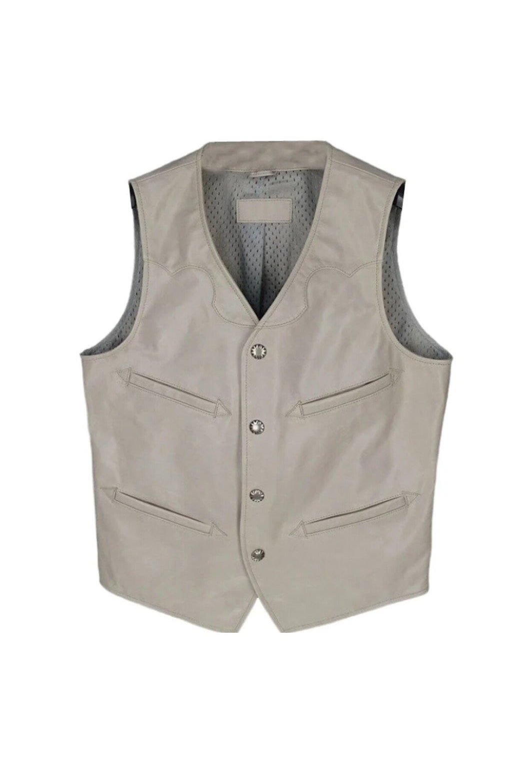 Vashion Hakiki deri gri yelek