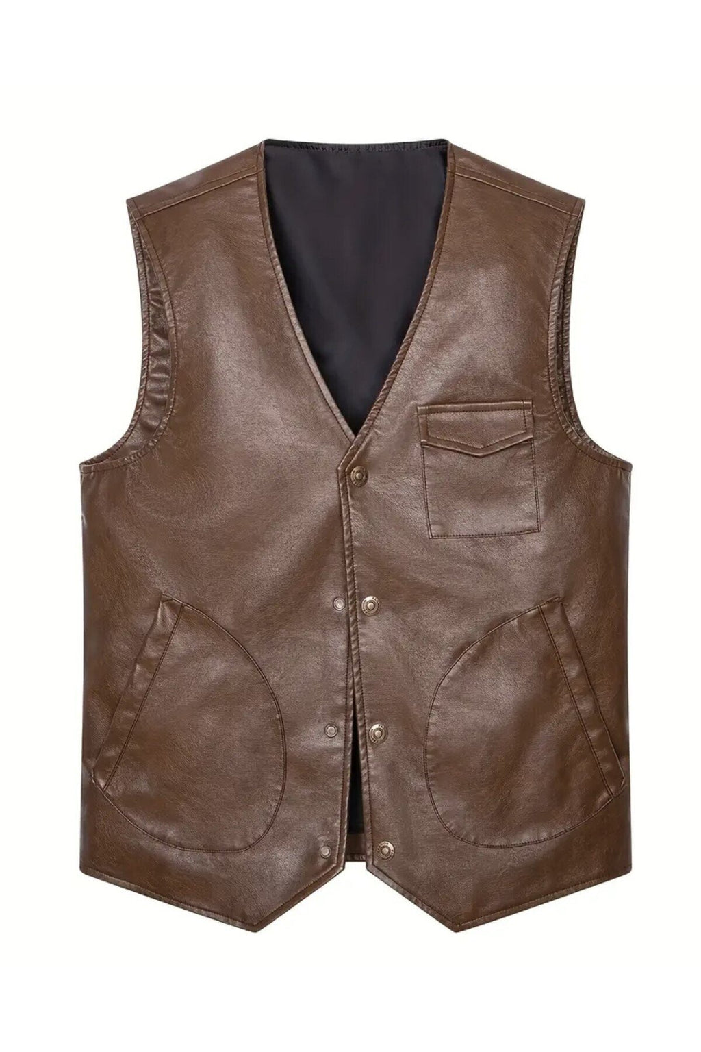 Zik Çıt Çıt Kapamalı Hakiki Deri Yelek