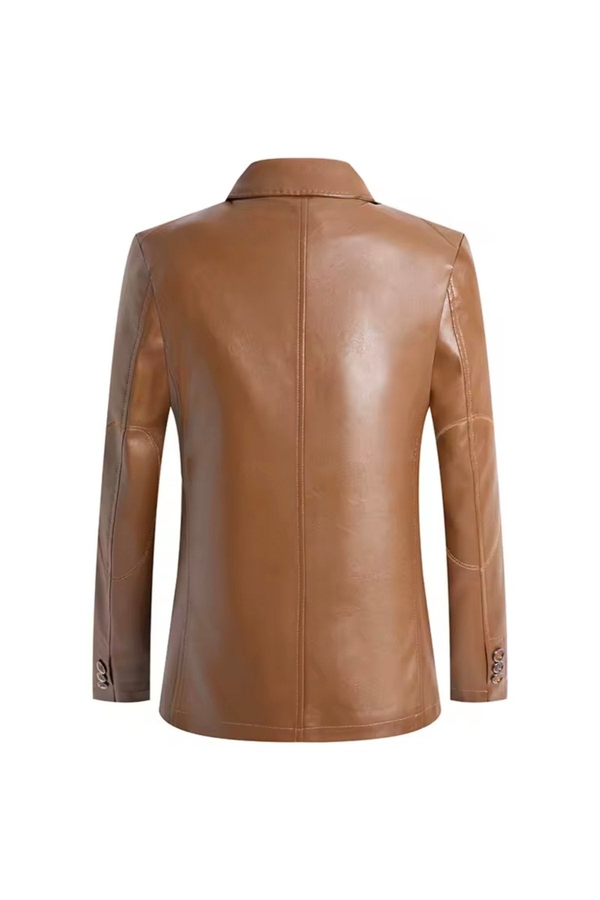 Modern Yeni Nesil Blazer Ceket Hakiki Kuzu Derisi Fermuar Cep Detaylı