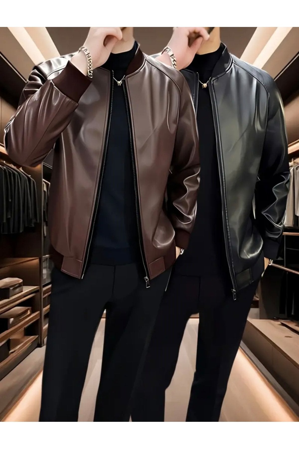 Hakiki Kuzu Derisi Trikolu Spor Ceket