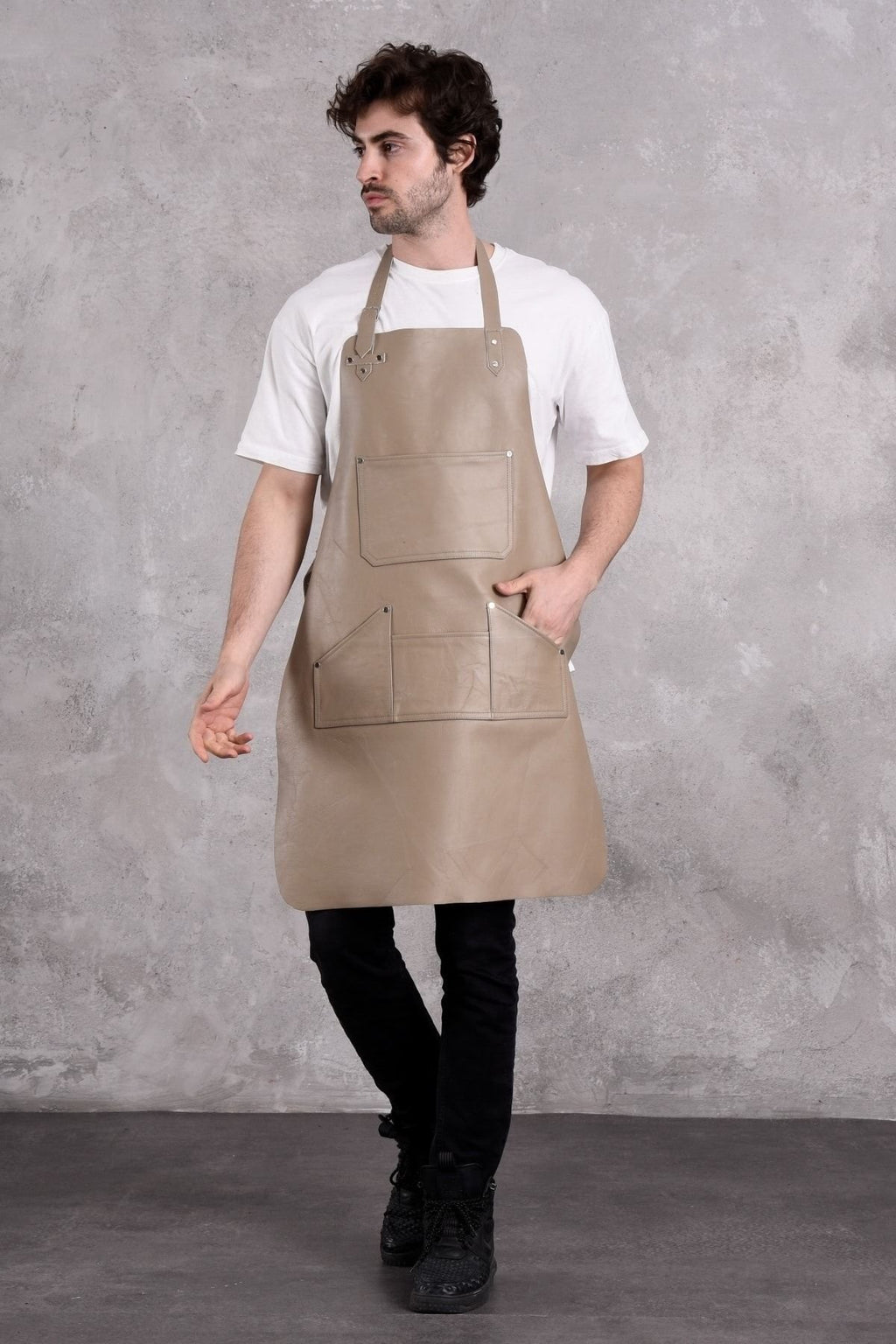 Dana Derisi Önlük Gri Renk Erkek