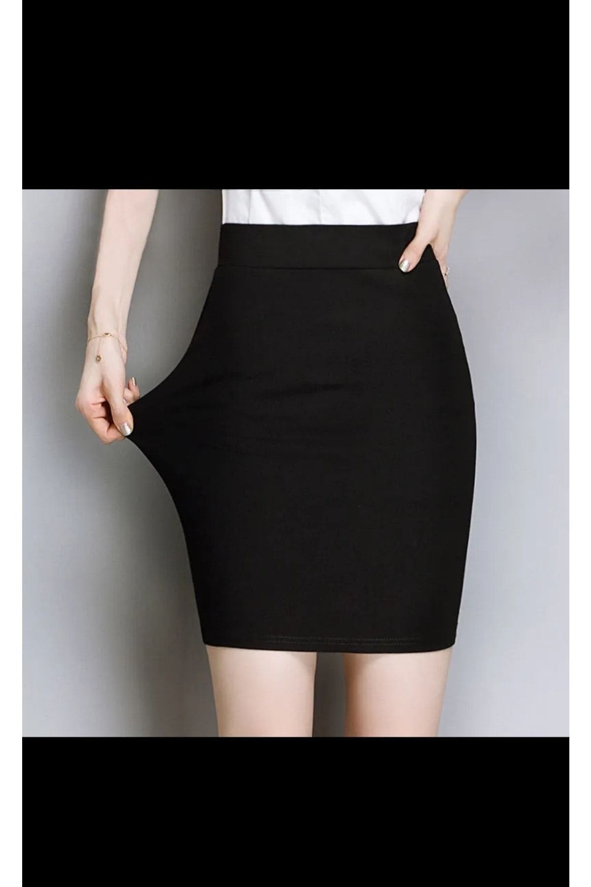 Esnek kalem etek lastik bel siyah renk