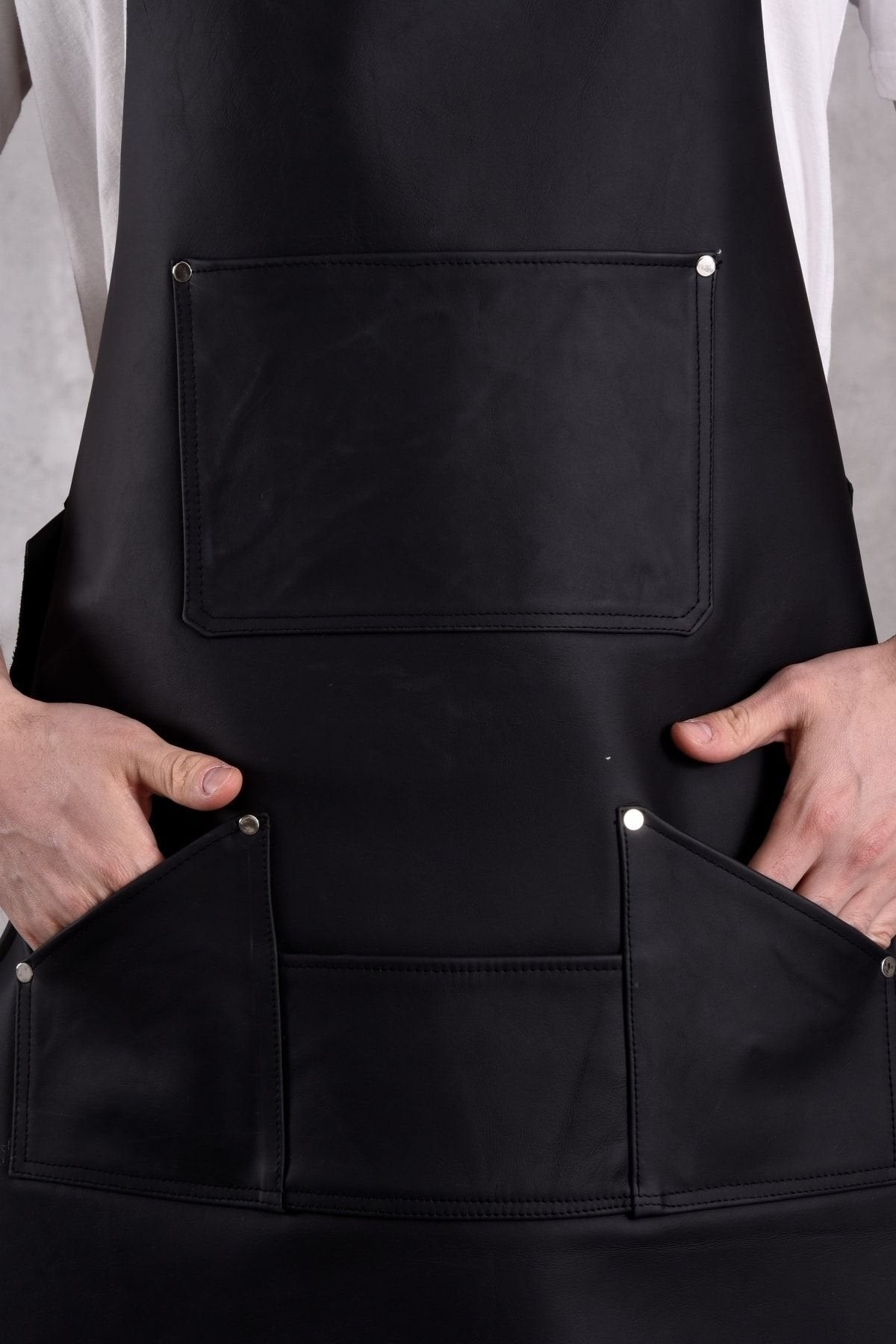 Dana Derisi Önlük Siyah Renk Erkek