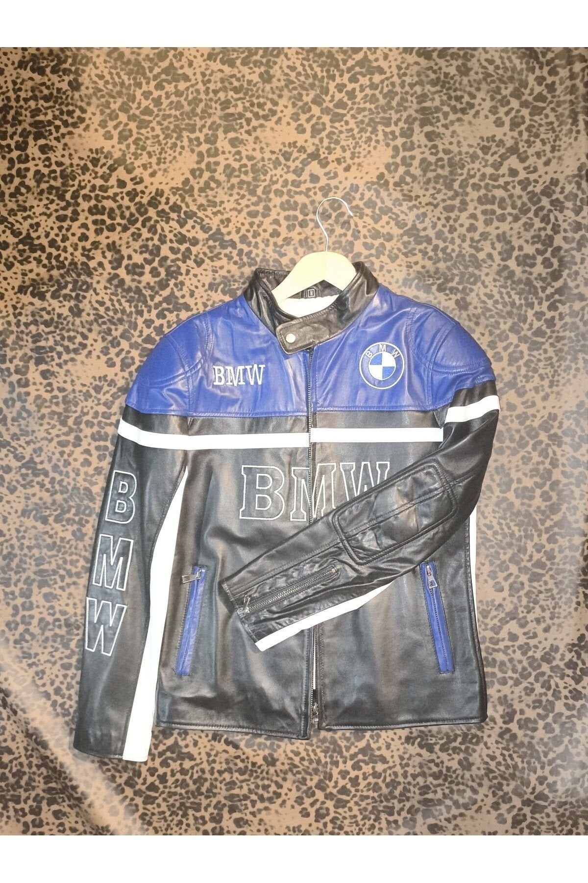 Hakiki deri Erkek regular-fit spor ceket