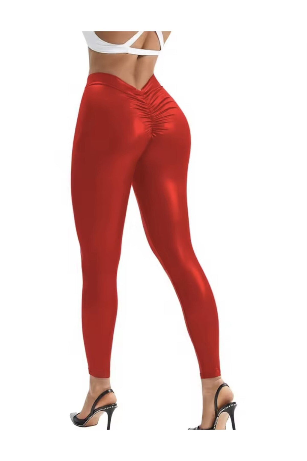 Arkası büzgülü deri tayt fitness,gece,party,gündelik,gösteri,spor lastik belli