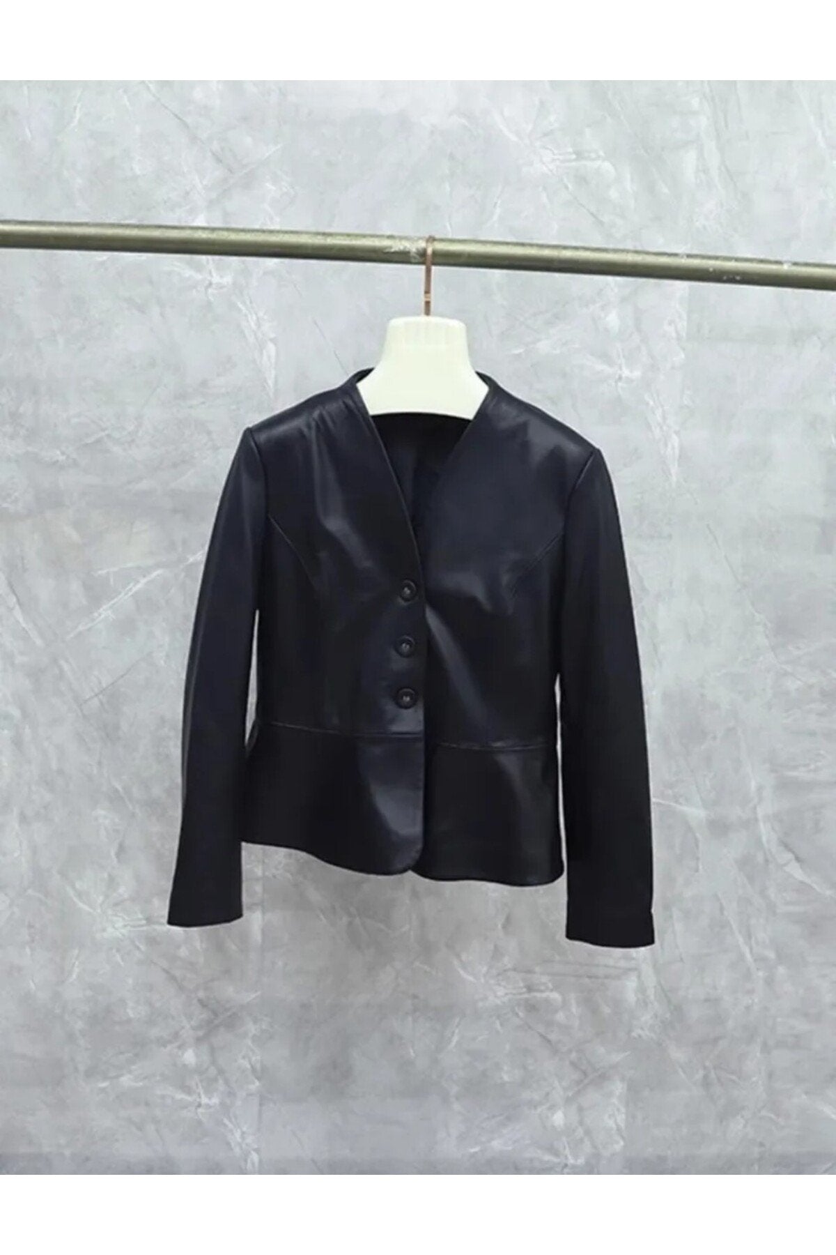 Kadın hakiki deri slim fit ceket