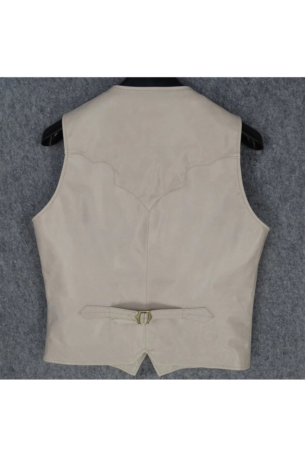 Vashion Hakiki deri gri yelek