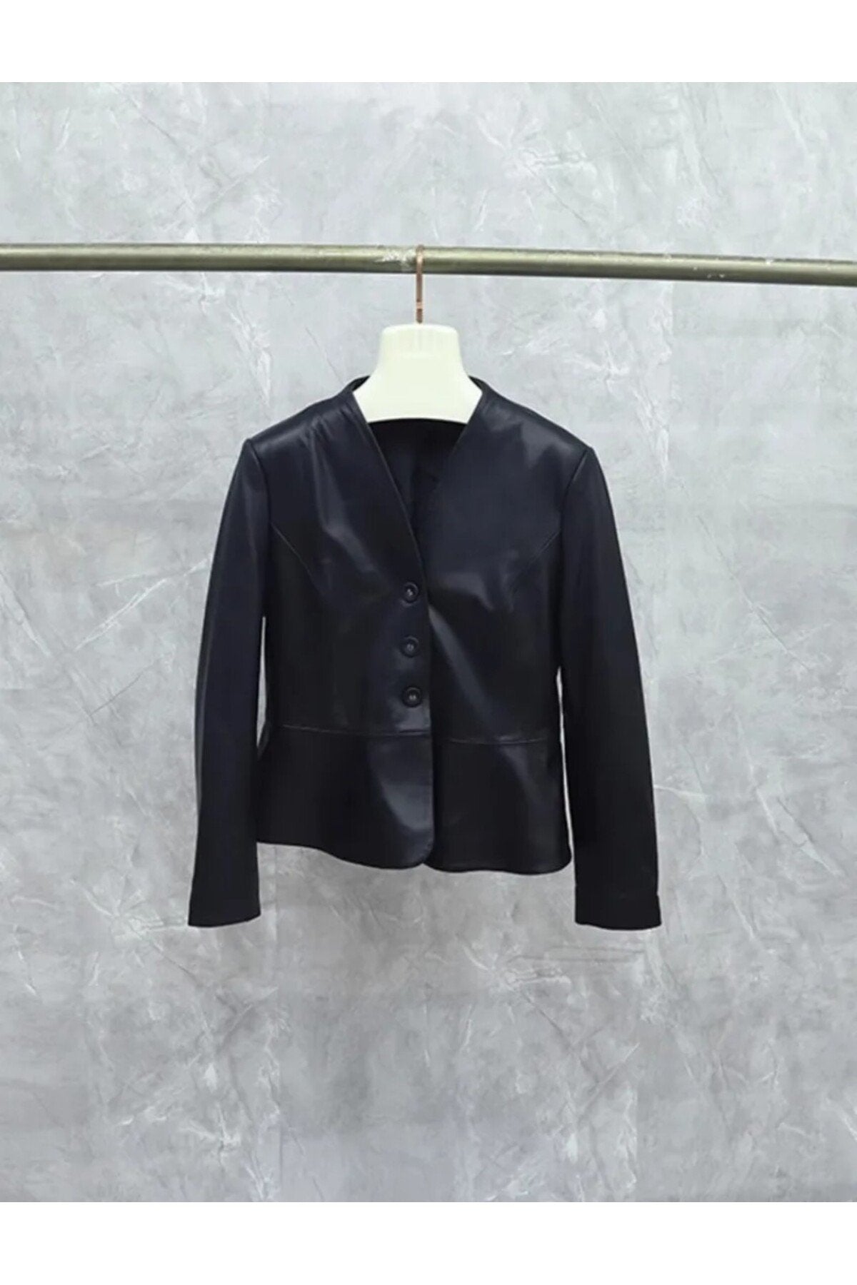 Kadın hakiki deri slim fit ceket