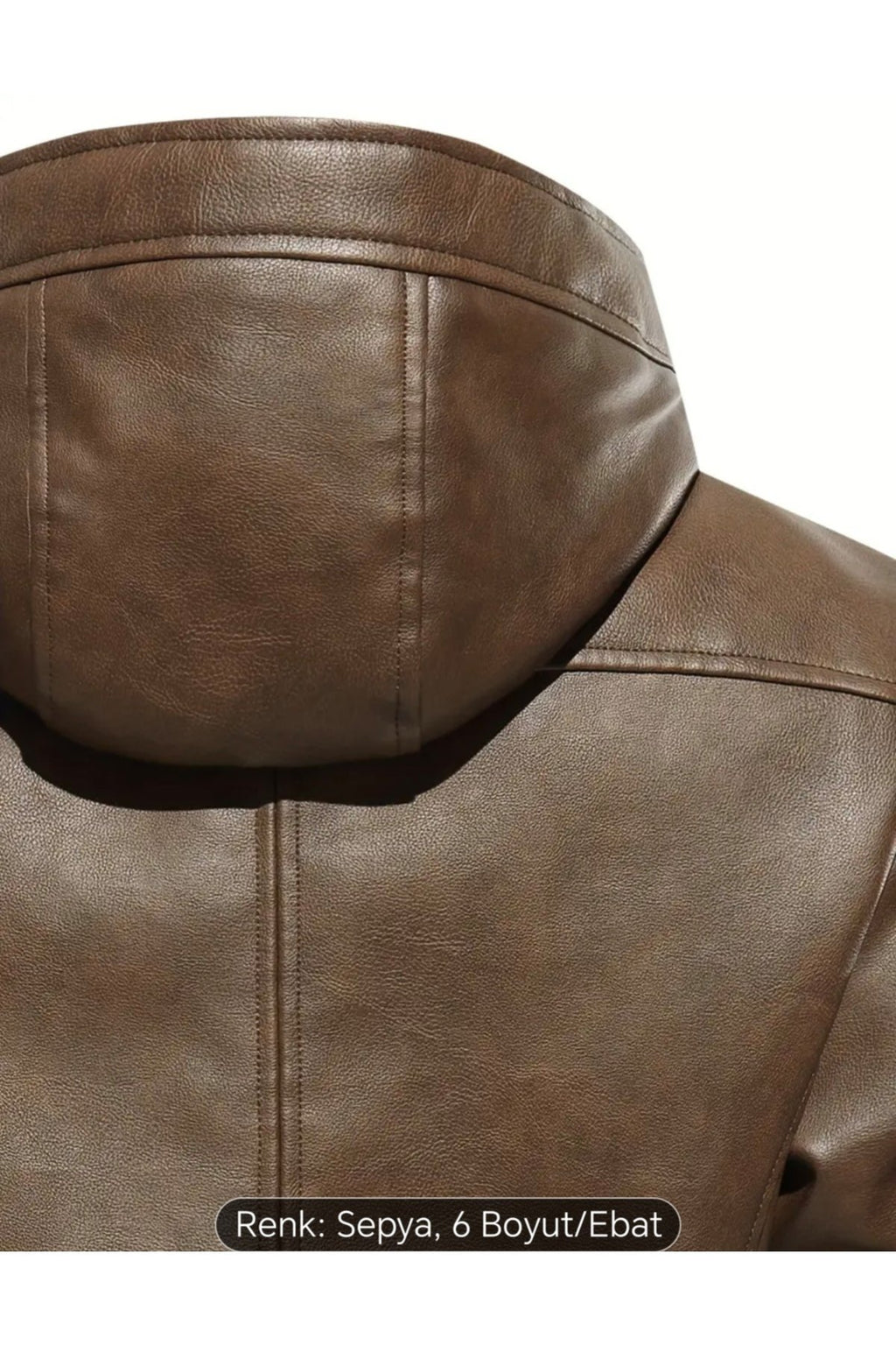 İç Kısmı Tüylü Hakiki Deri Kapüşonlu Mont