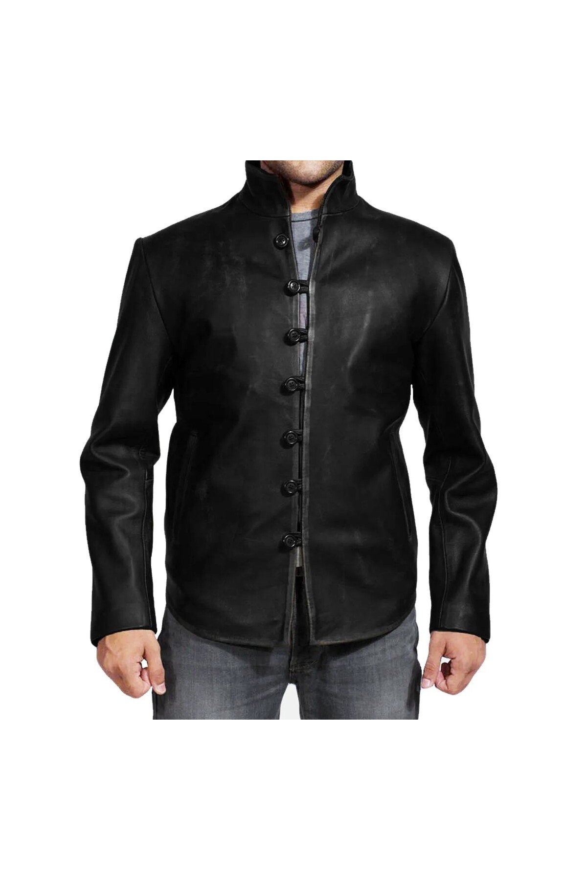 Prof Model Rönesans Zamanı Uzun Ceket Eskitmeli Askılı Düğme Kapamalı