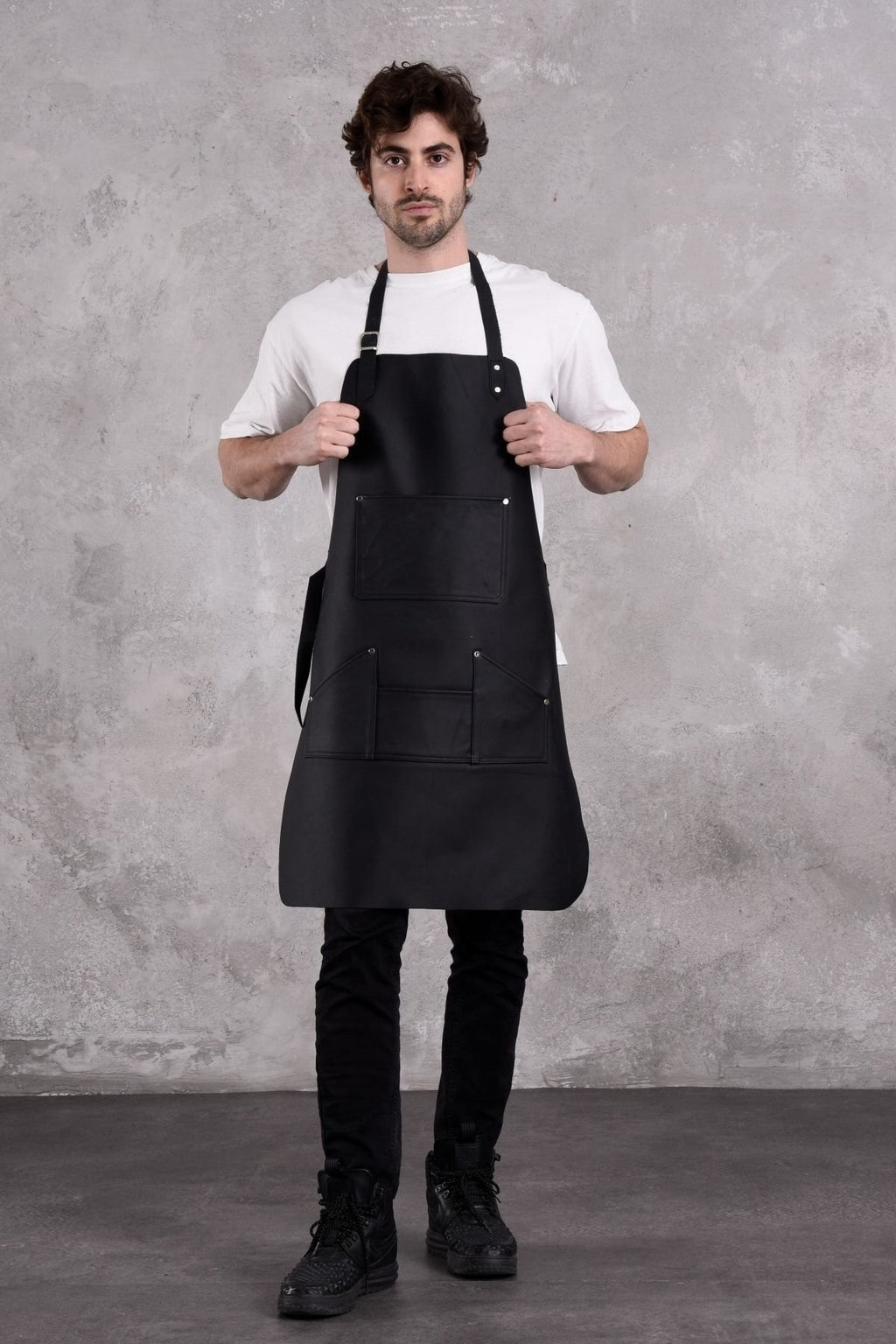 Dana Derisi Önlük Siyah Renk Erkek