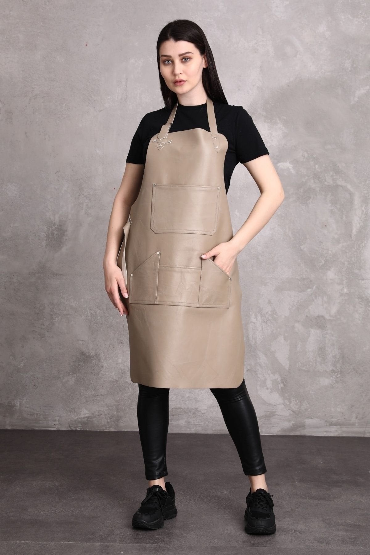 Dana Derisi Önlük Gri Renk