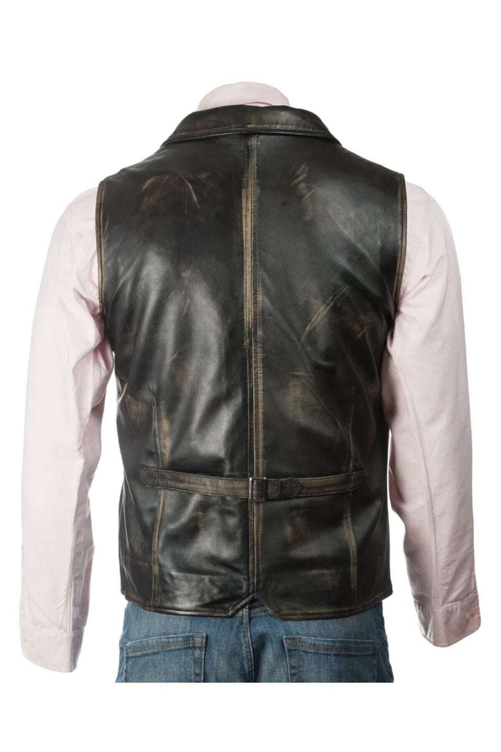 Prof Model Eskitme Yakalı Yelek Hakiki Kuzu Derisi Ayarlanabilir Arka Toka