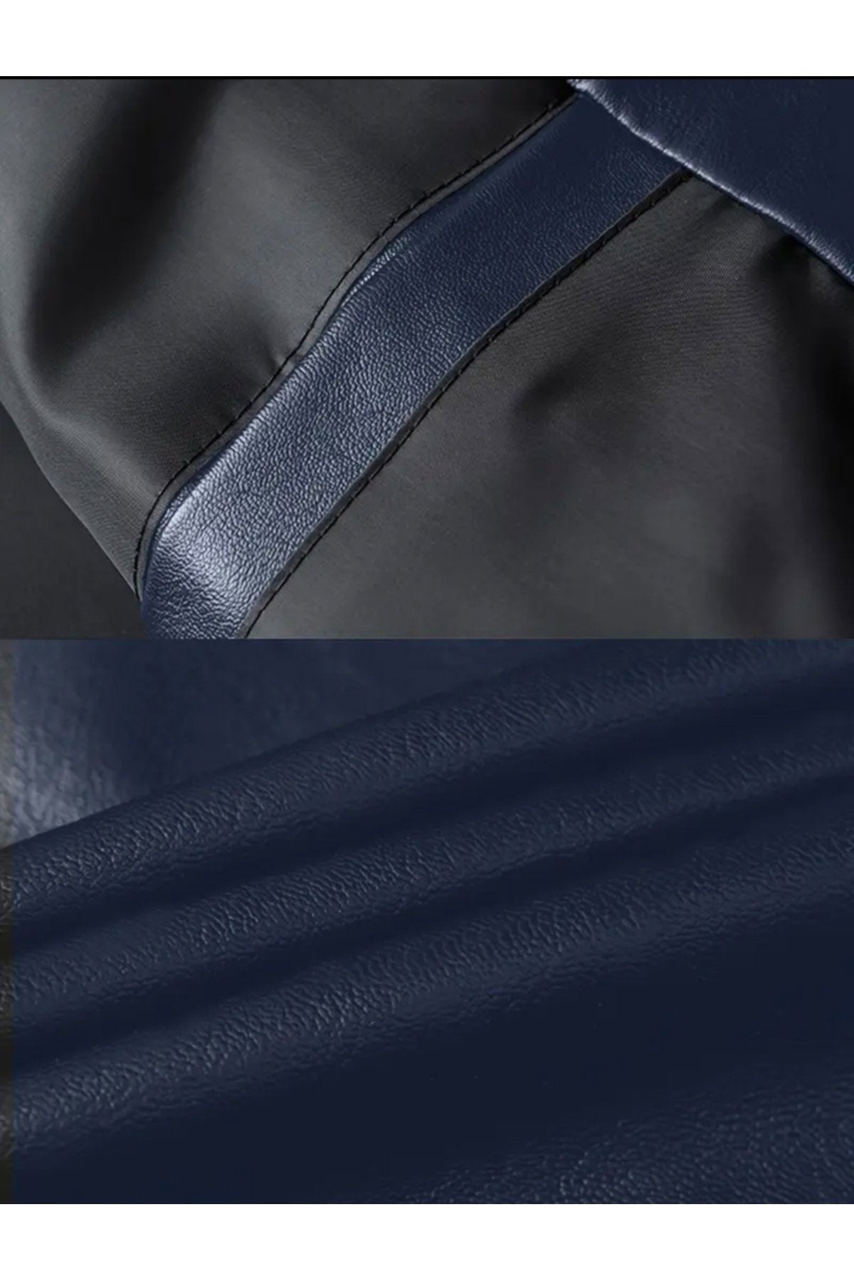 Hakiki Kuzu Derisi Trikolu Spor Ceket Bisiklet Yaka