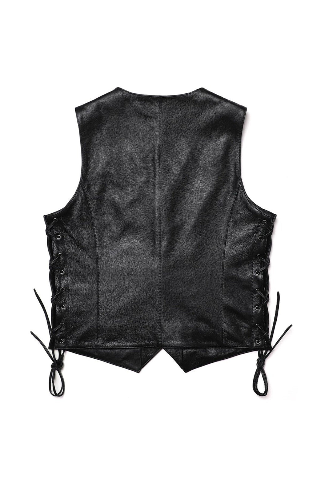 Yanları deri ip bağlamalı zik yelek hakiki deri