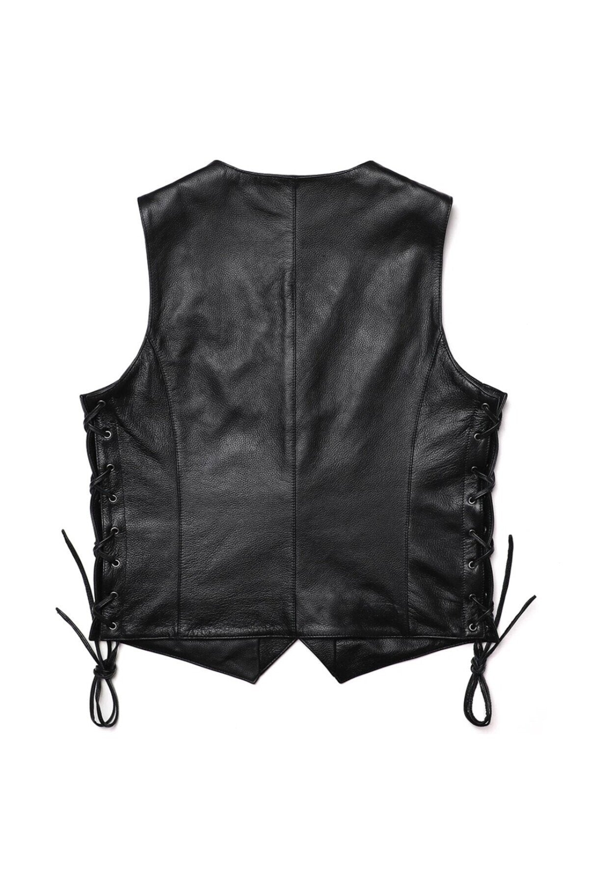 Yanları deri ip bağlamalı zik yelek hakiki deri