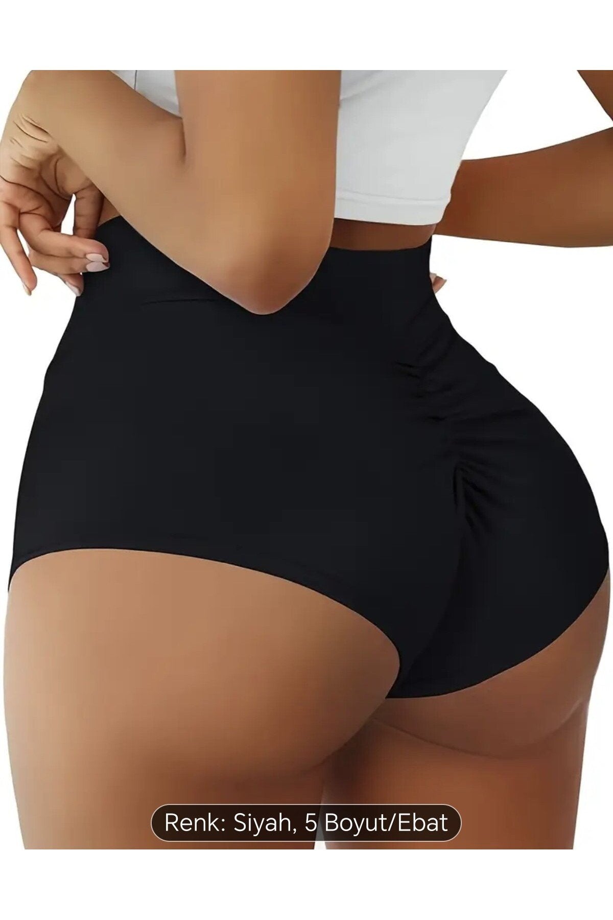 Arkası Büzgülü Beli Lastikli Külot Şort