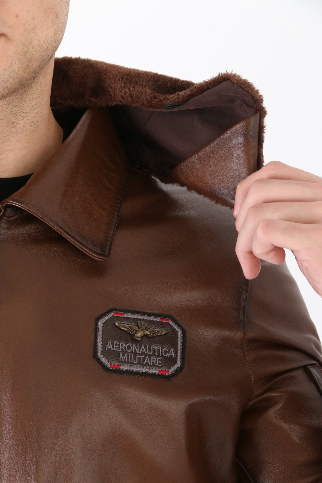 Pilot mont hakiki deri erkek kahve renk