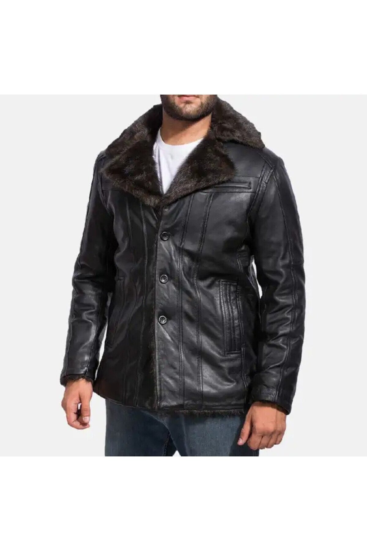 Hakiki Kalın Yumuşak kuzu derisi mont tarzı kaban kürklü