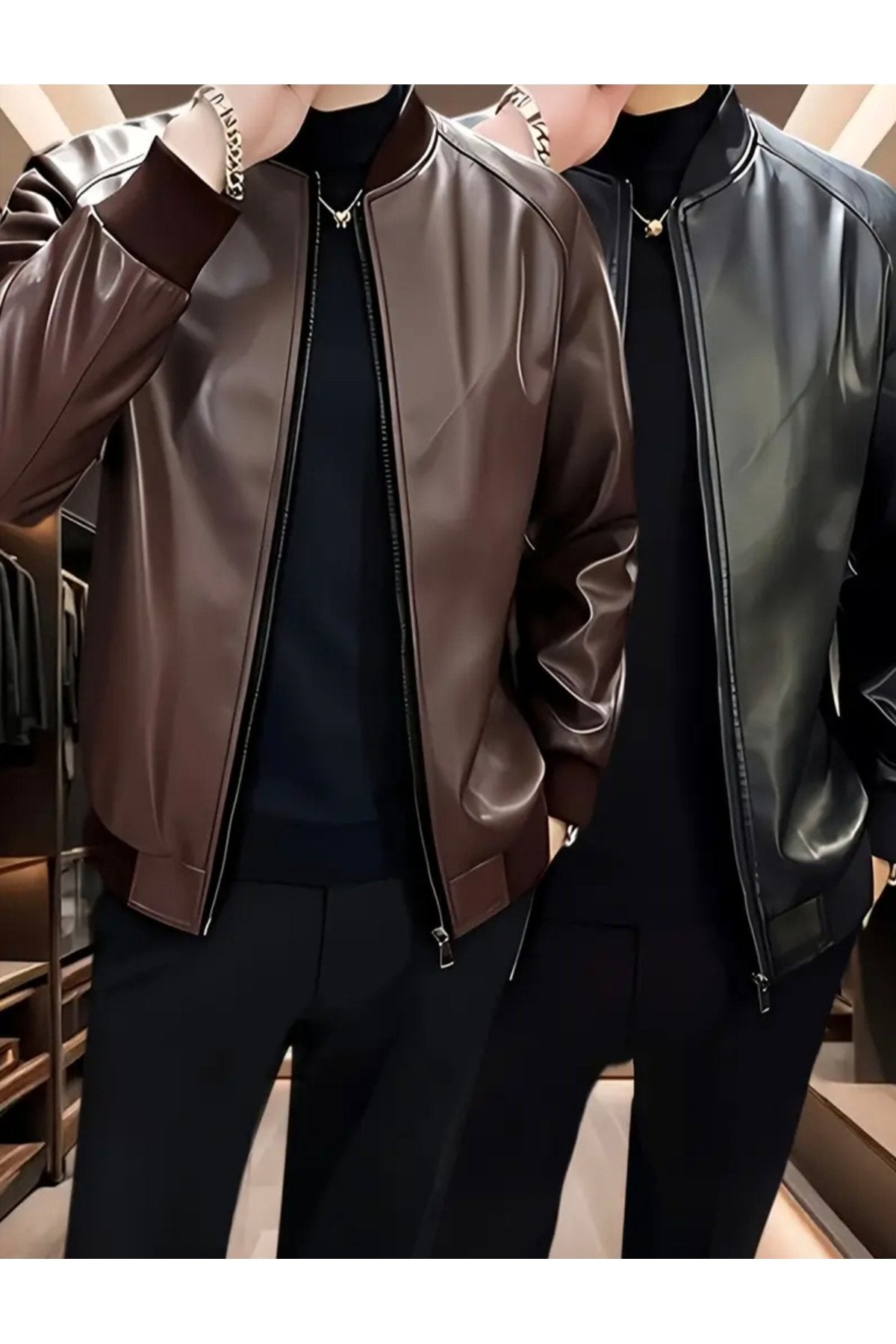 Hakiki Kuzu Derisi Trikolu Spor Ceket