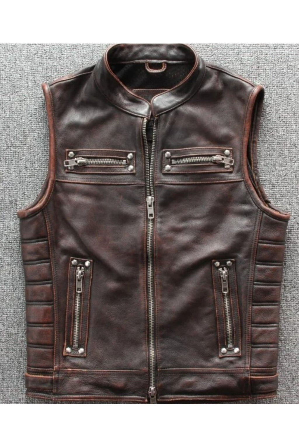 Motorcu yelek Eskitme Hakiki deri