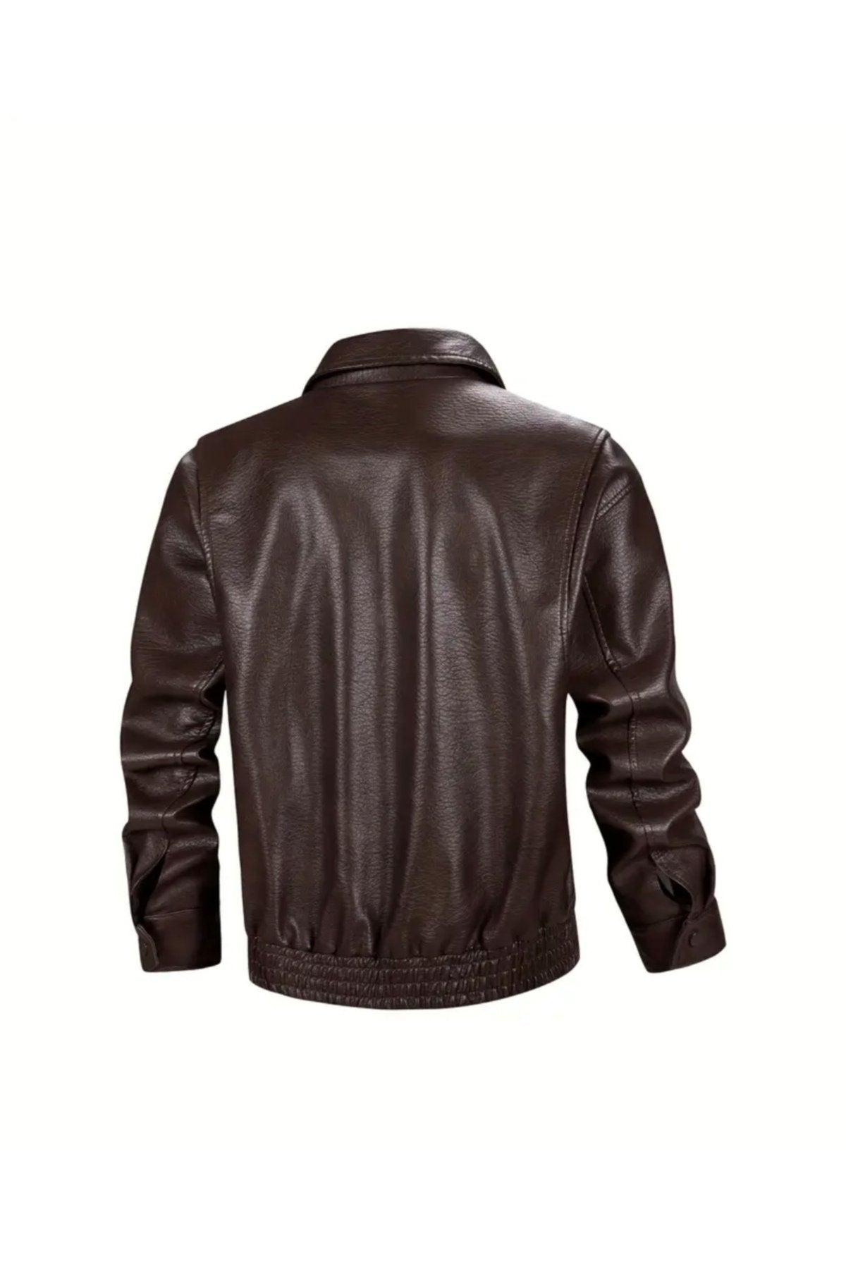 Büyük Torba Cepli Kapaklı Gömlek Yaka Mont Hakiki Kuzu Derisi