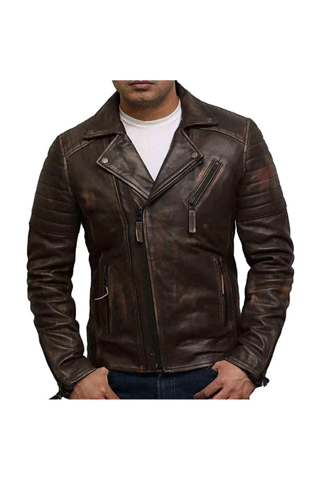 Eskitme Silme Hakiki Koyun Derisi Ceket Tarzı Mont