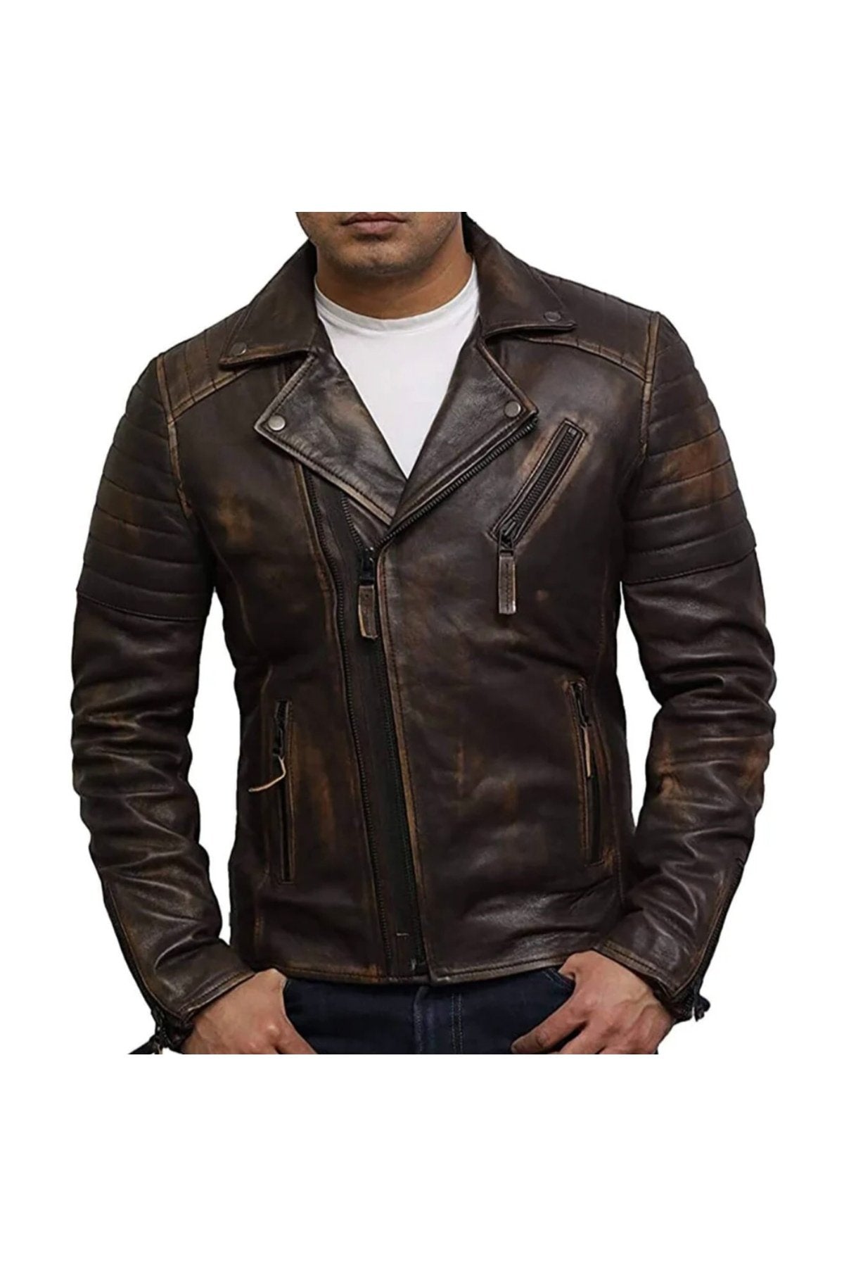 Eskitme Silme Hakiki Koyun Derisi Ceket Tarzı Mont