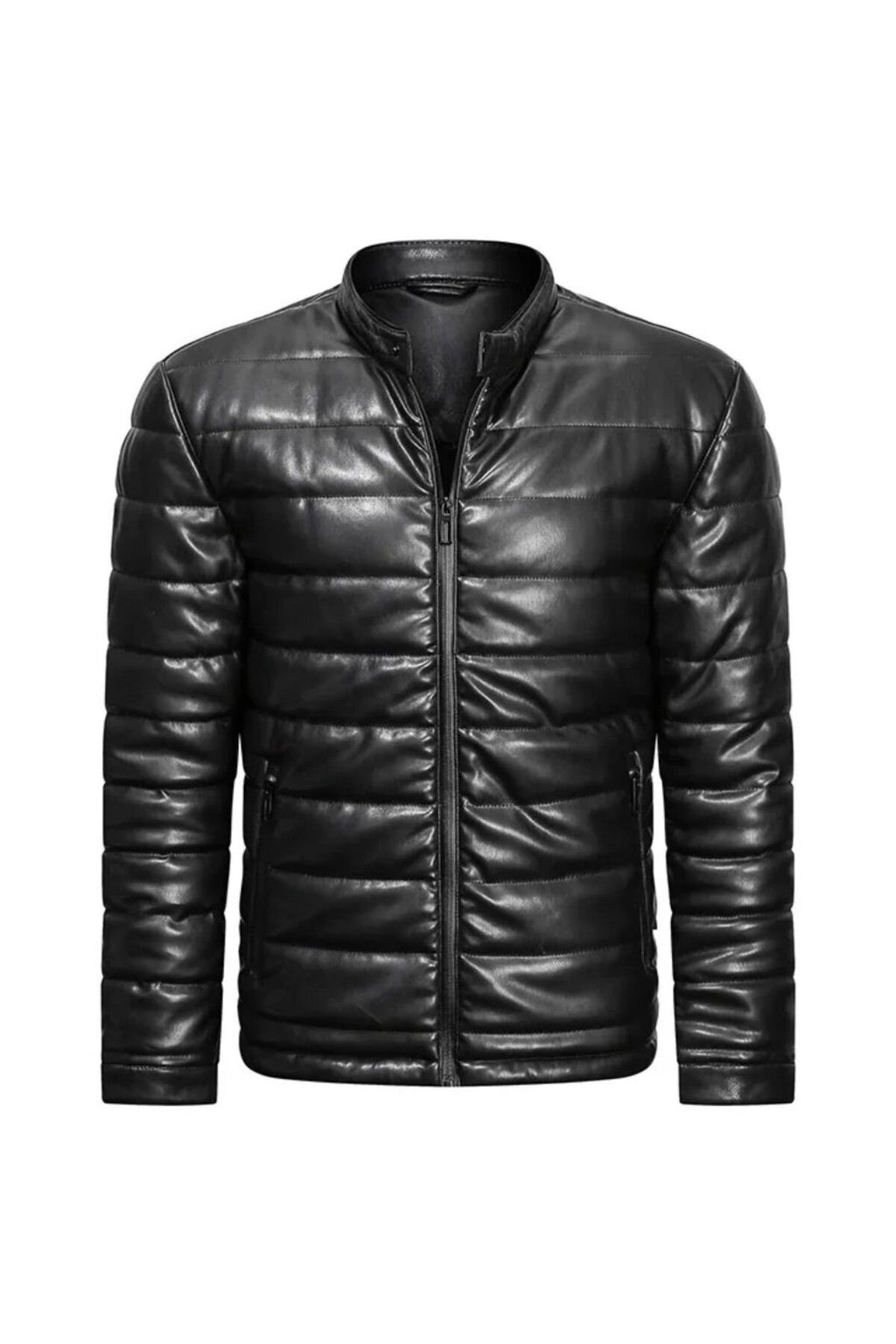 Düz şişme mont Hakiki kuzu derisi