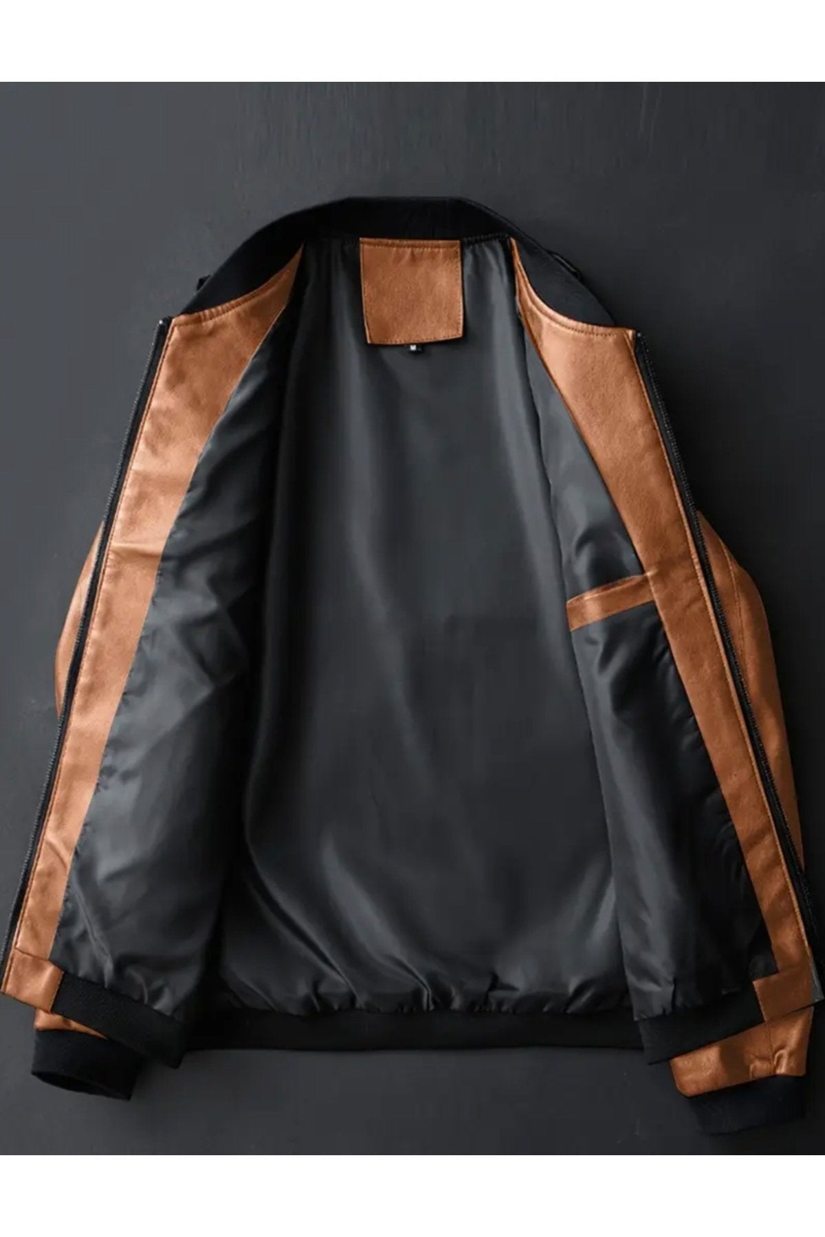 Hakiki Kuzu Derisi Trikolu Spor Ceket