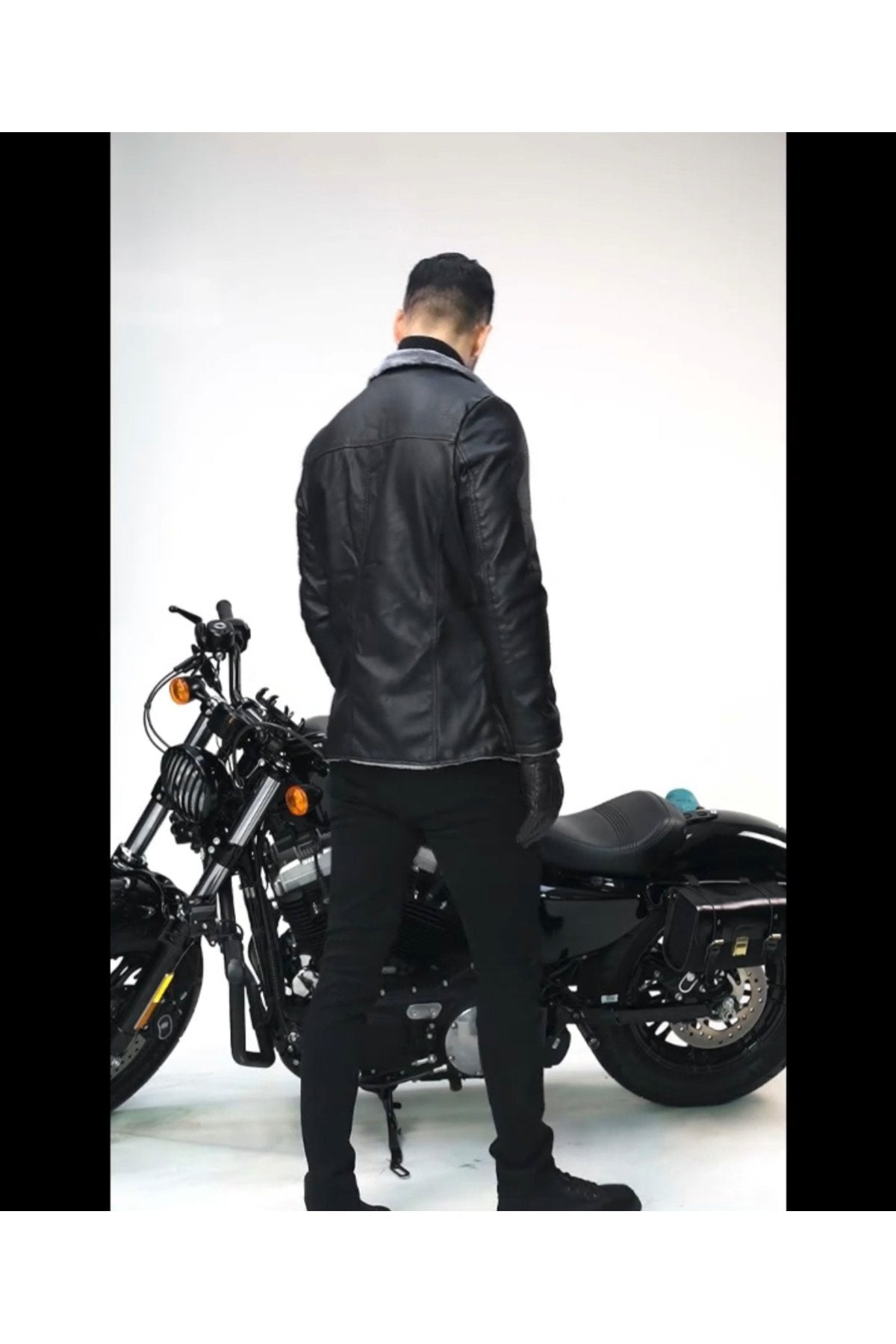 Kısa Hakiki Koyun Derisi İçi ve Yakası Kürklü ve Mont Kaban