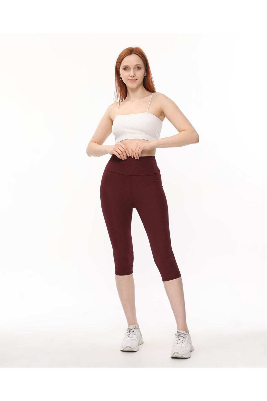 Interlok Streç Tayt Kapri Yüksel Bel