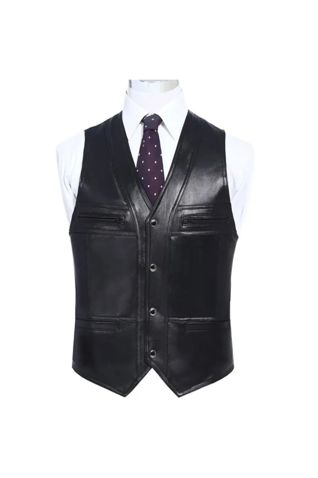 Klasik entel kuzu derisi yelek