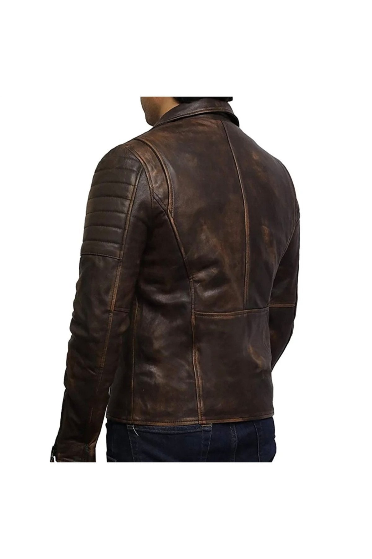 Eskitme Silme Hakiki Koyun Derisi Ceket Tarzı Mont