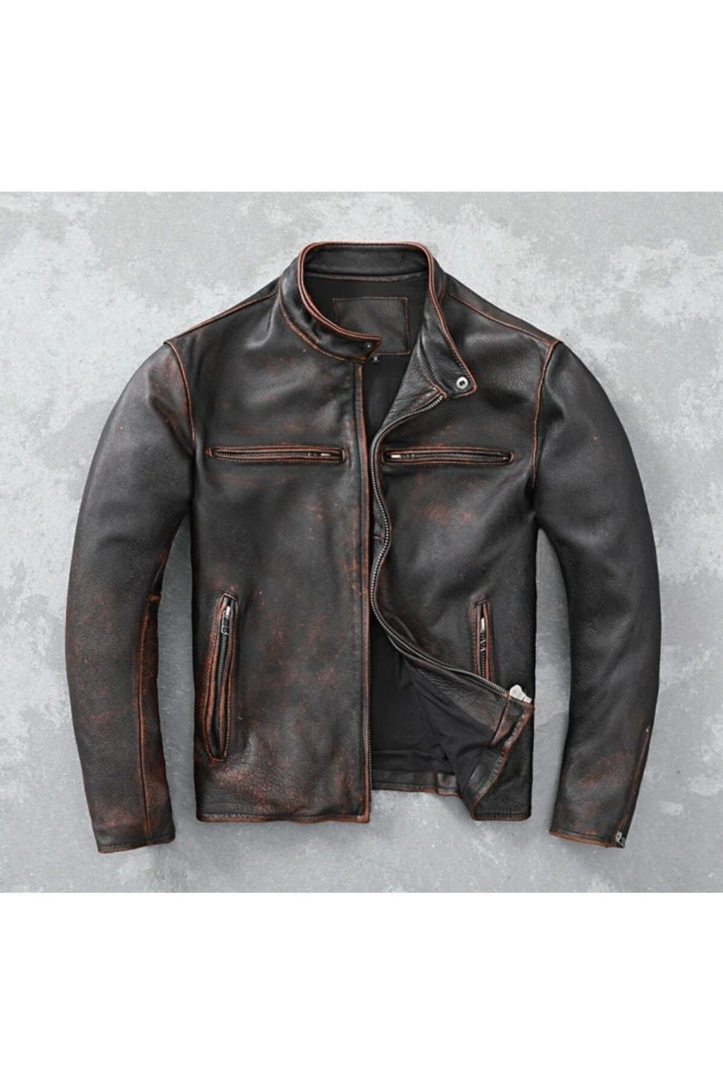 Eskitme Silme Ceket Hakiki Deri