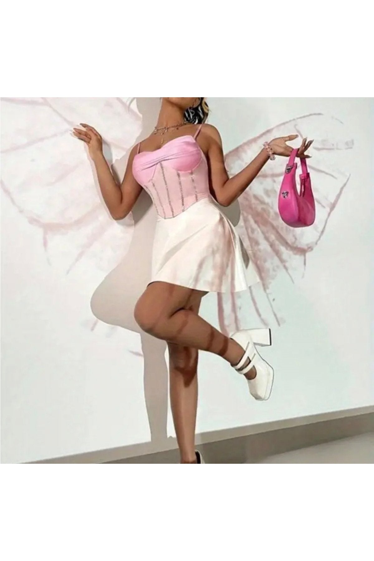 Ekru Beyaz Deri Etek