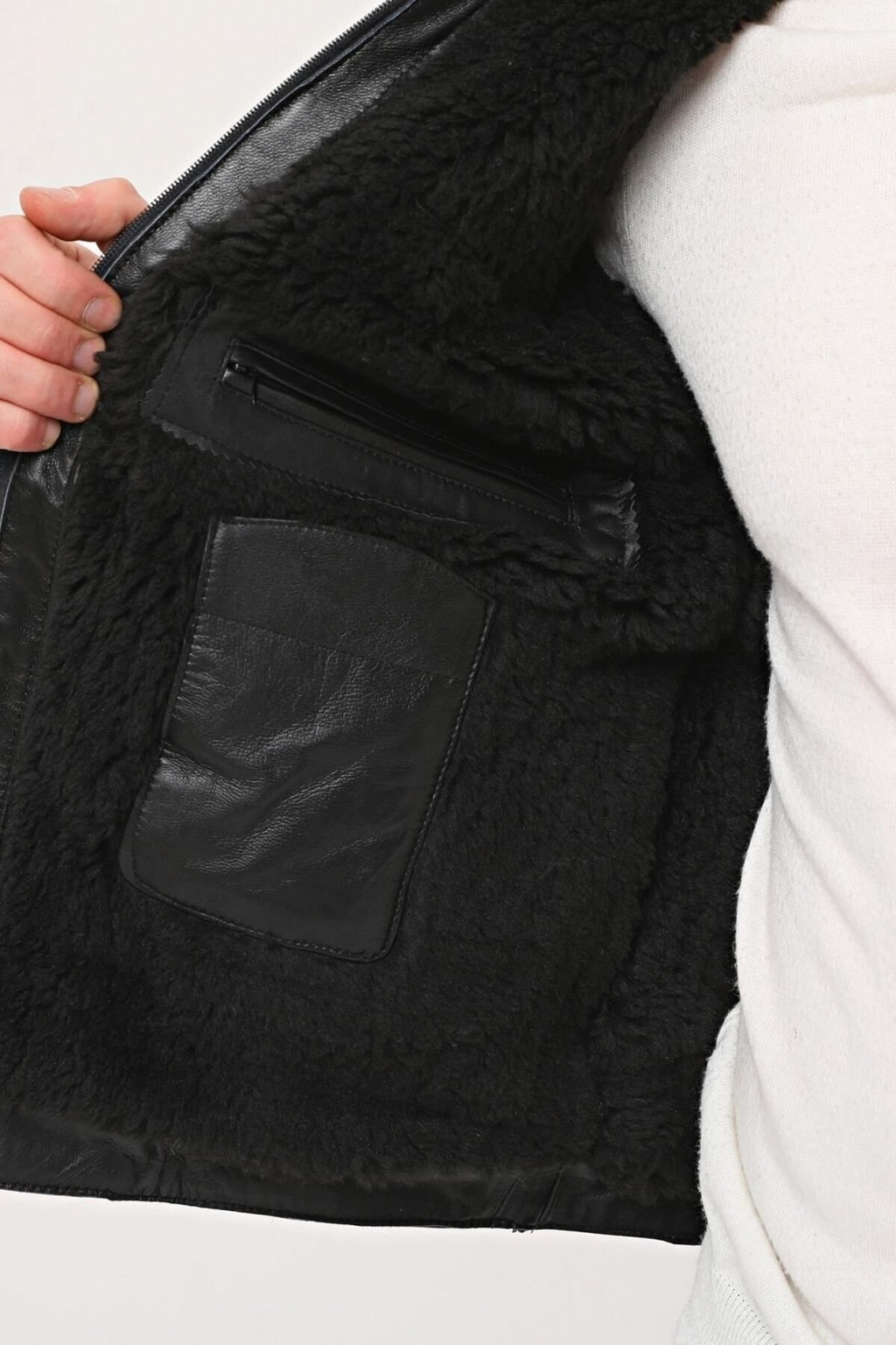 Hakiki Koyun derisi kürklü hakim yaka ve içi kürk yelek