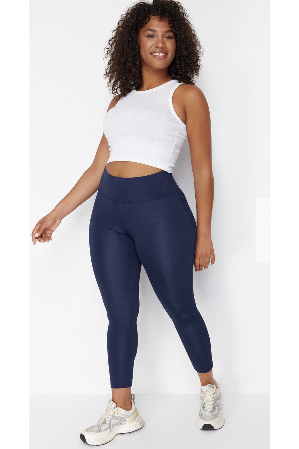 İnce Tayt Toparlayıcı Yüksel Bel Lacivert Renk