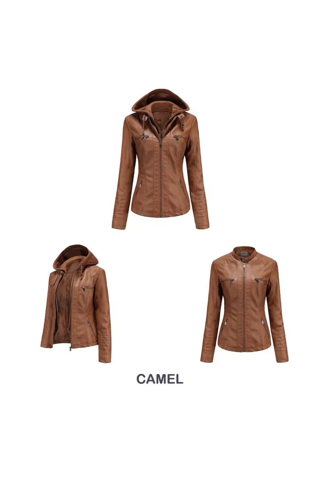 Kadın Ceket Hakiki Kuzu Derisi Kapüşonlu