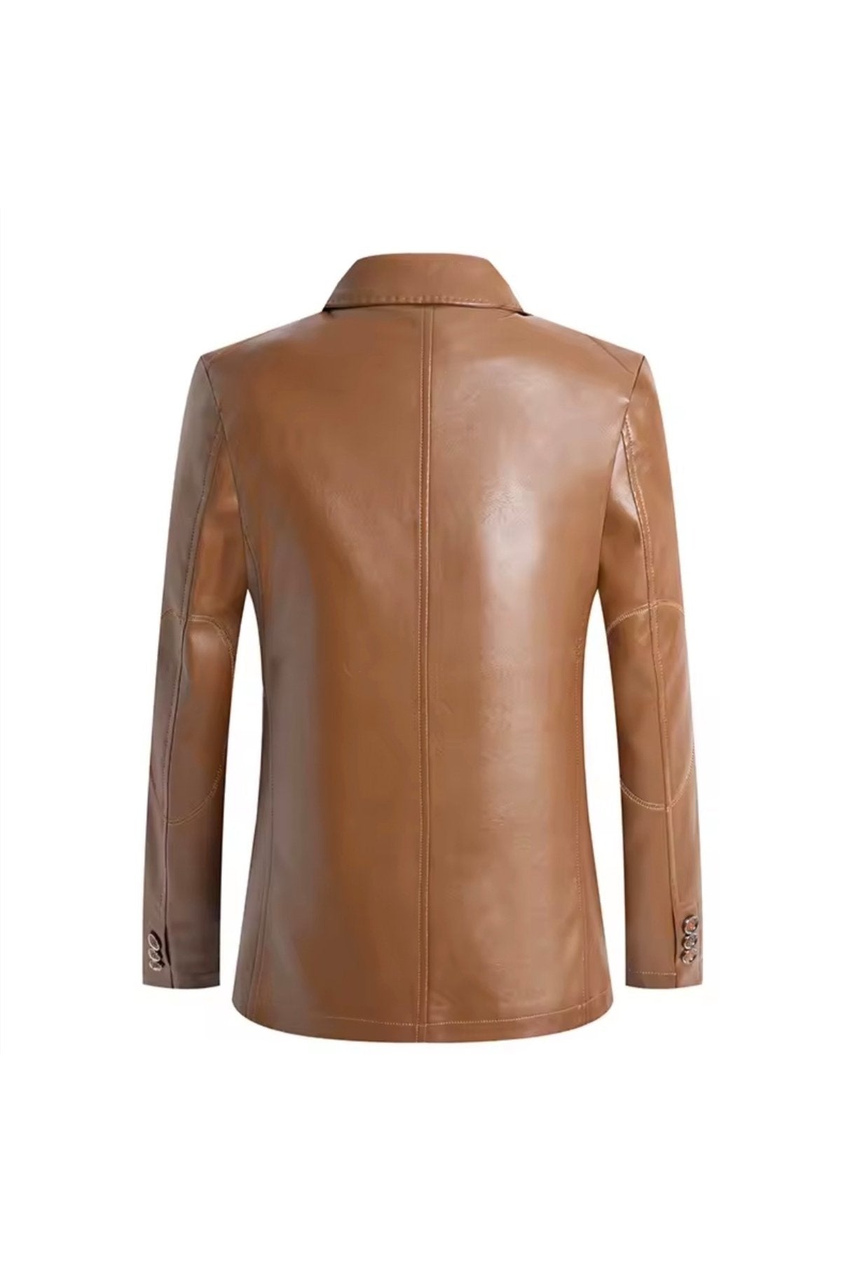 Modern Yeni Nesil Blazer Ceket Hakiki Kuzu Derisi Fermuar Cep Detaylı