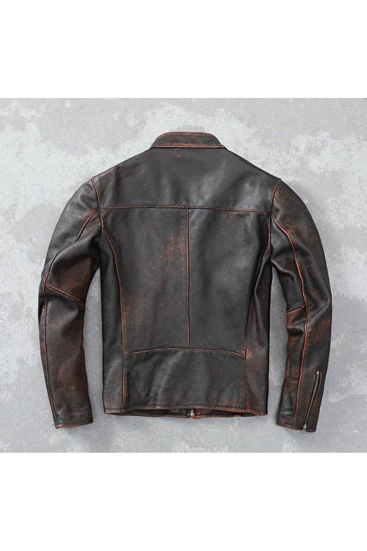 Eskitme Silme Ceket Hakiki Deri