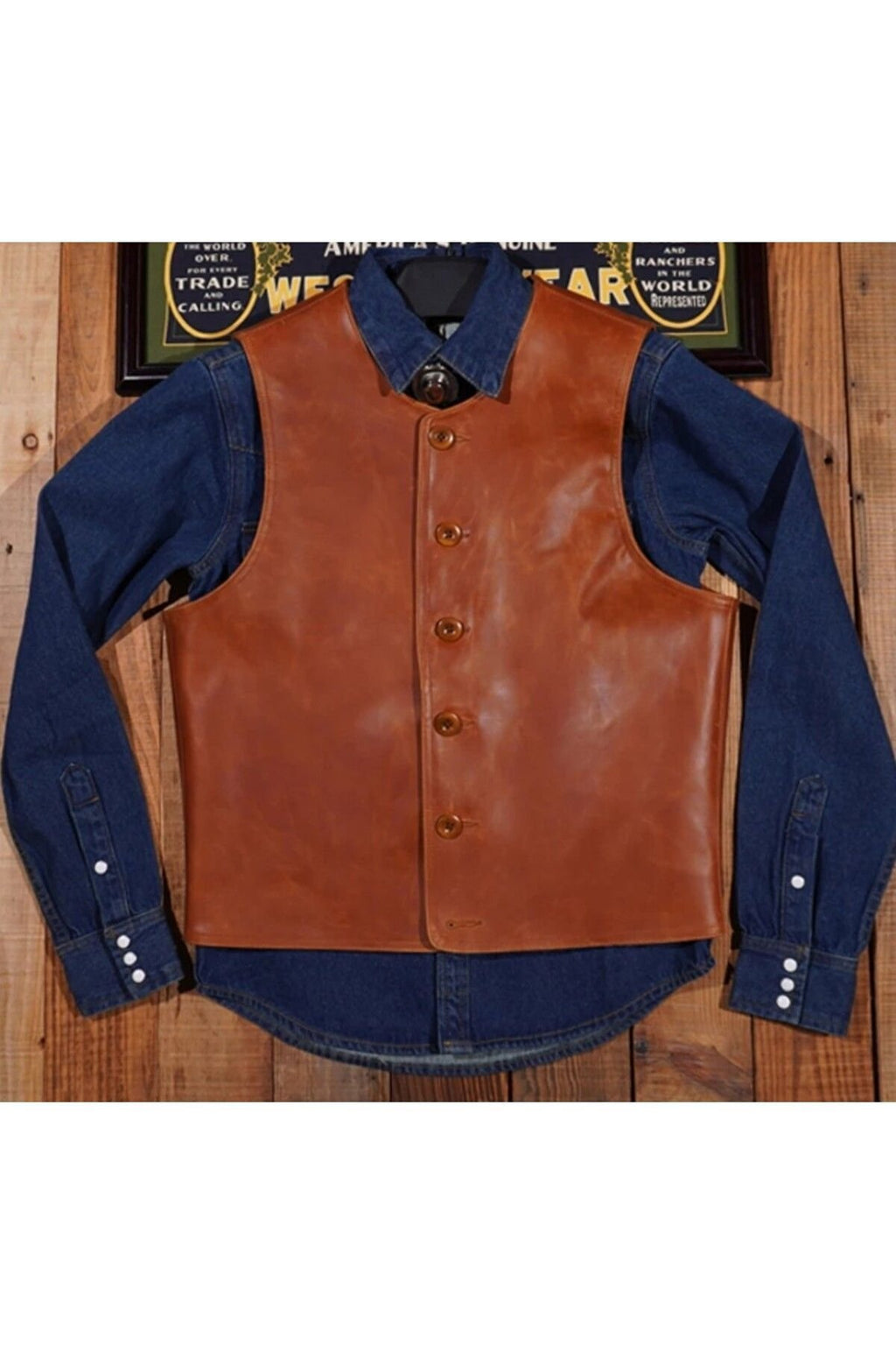 Kalın Dana derisi zik yelek dış yanlarda cep yok; içerde sağlı sollu cepler mevcuttur,