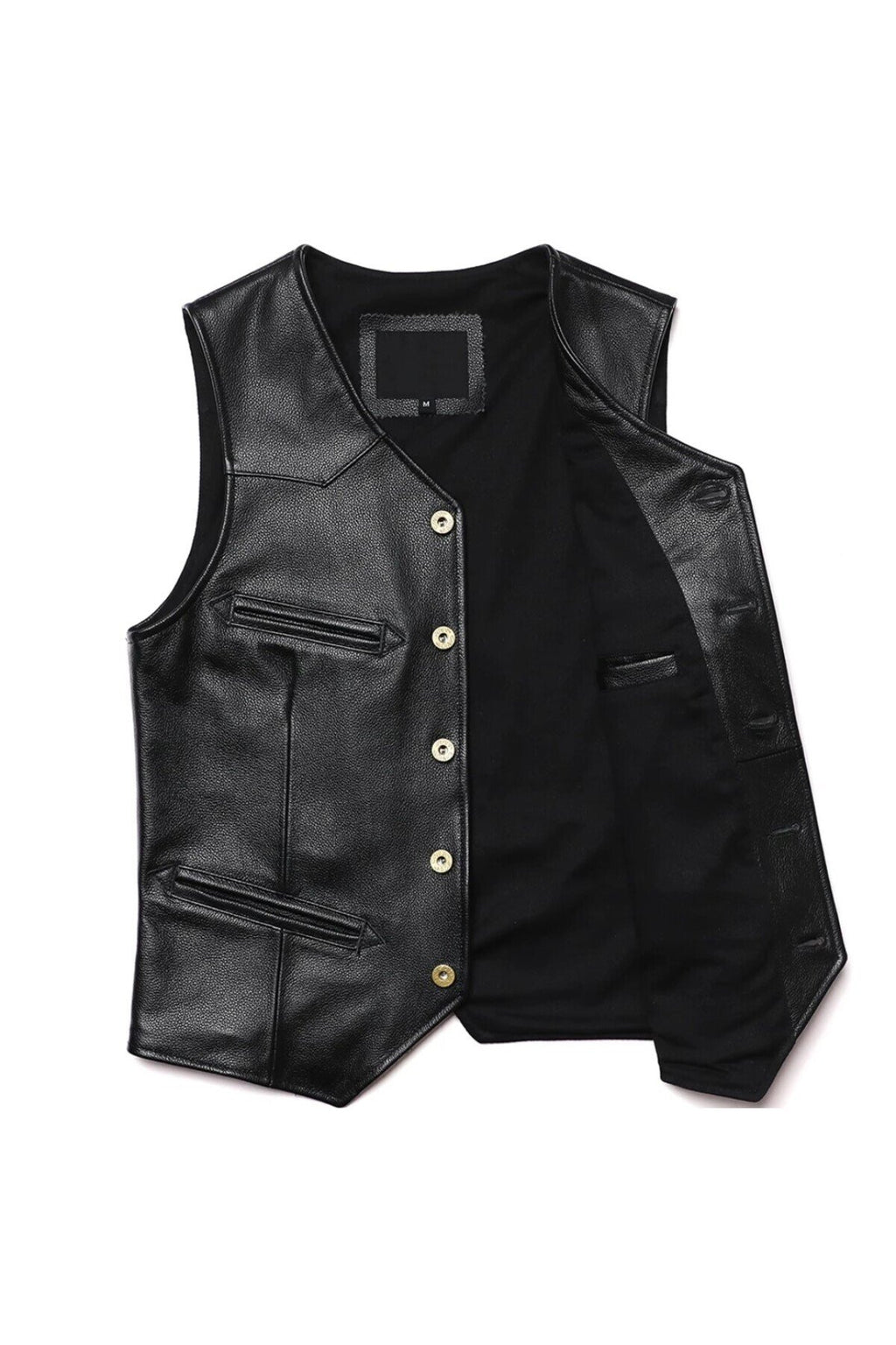 Vashion Hakiki deri siyah yelek