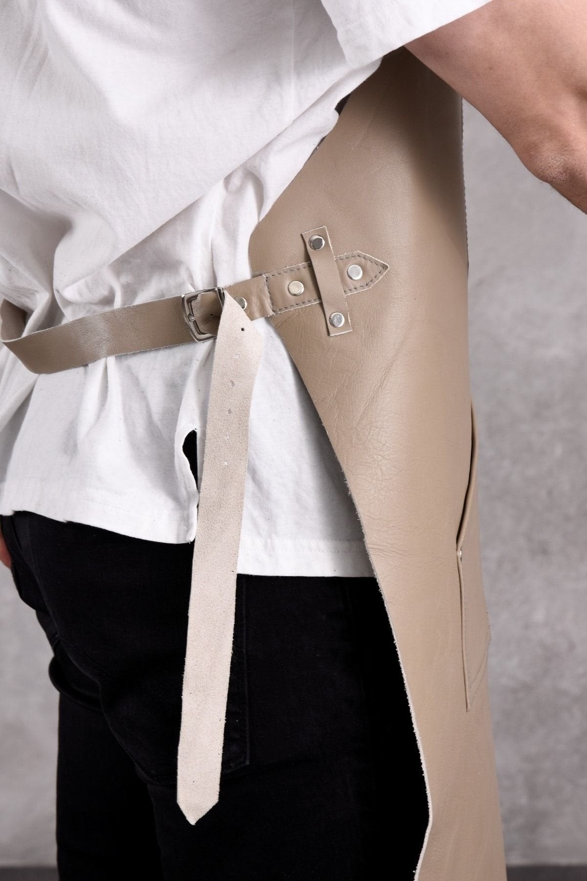 Dana Derisi Önlük Gri Renk Erkek