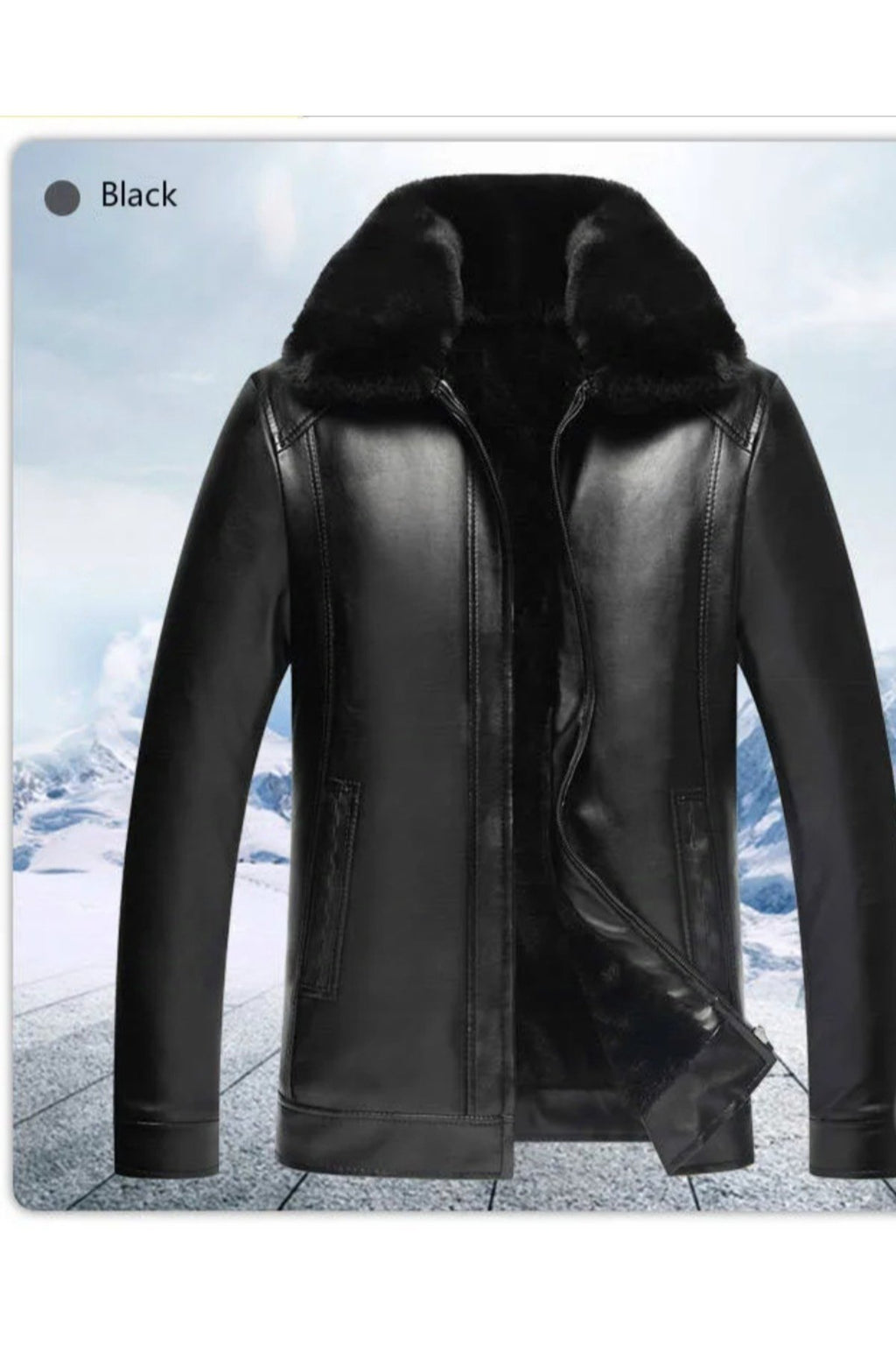 Kalın Hakiki Deri Yakası İçi Tüylü Çıkarabilir Yaka Mont