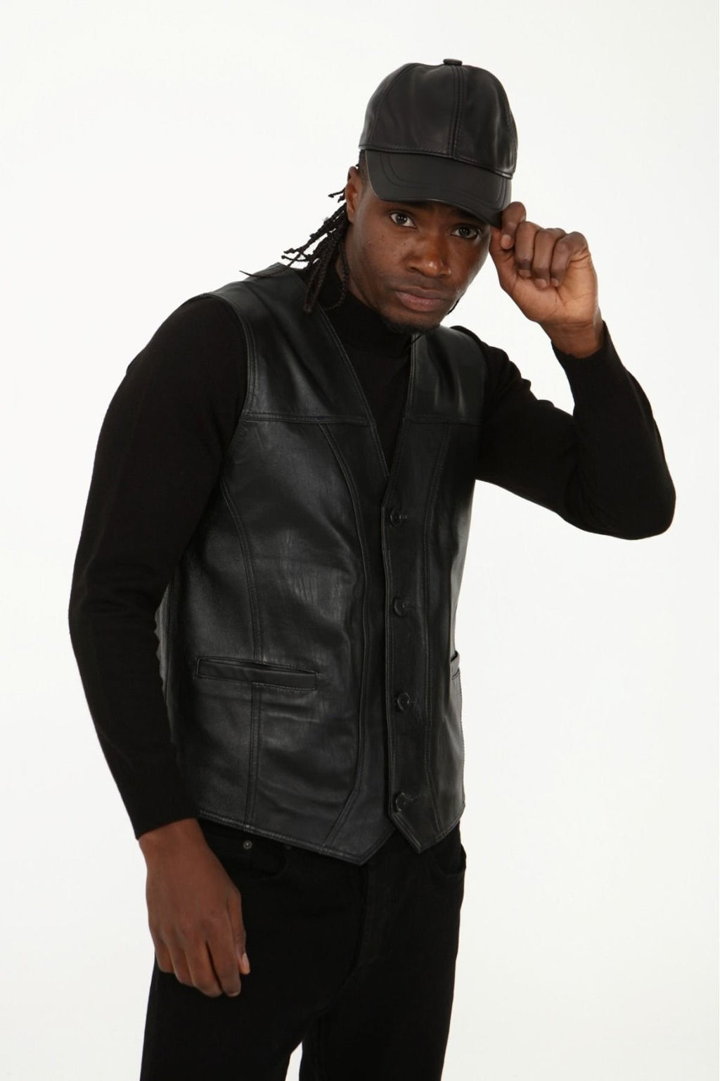 Klasik hakiki kuzu derisi yelek rahat kesim