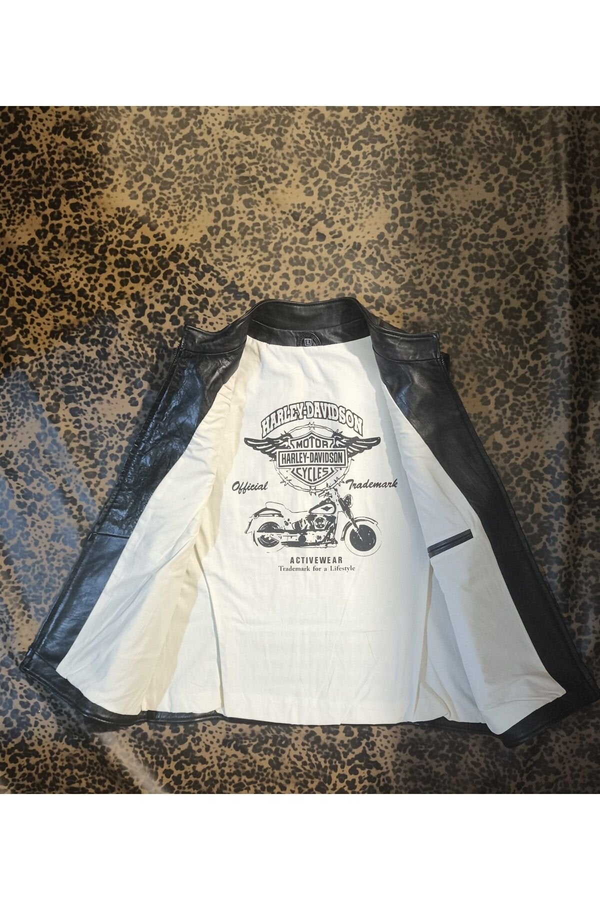 Hakiki deri Erkek yelek regular-fit model motorcu tarzı eskitme